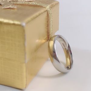 14k Turkey White Gold Wedding Band Ring Sz 5